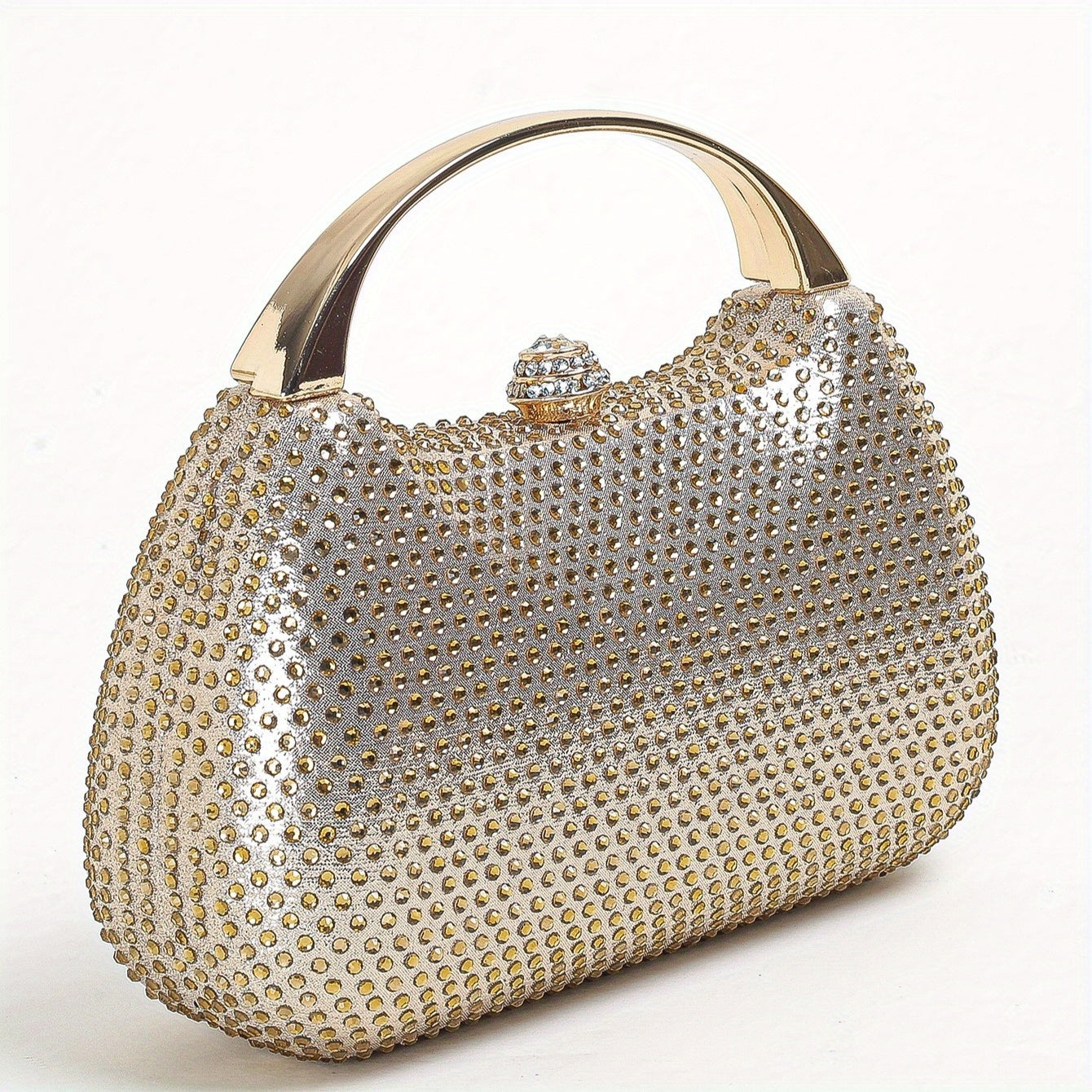 Elegant Black Mini Rhinestone-Embellished Shell Box Evening Bag Lemon House