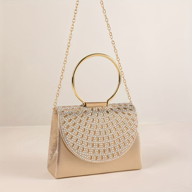 Elegant Rhinestone-Embellished Evening Clutch Lemon House