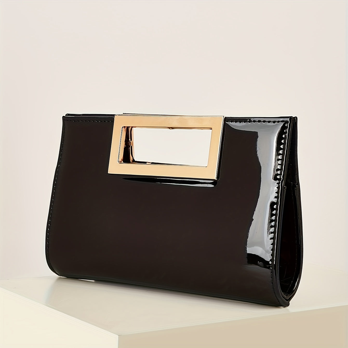 Golden-Tone Magnetic Snap Closure Handbag Lemon House