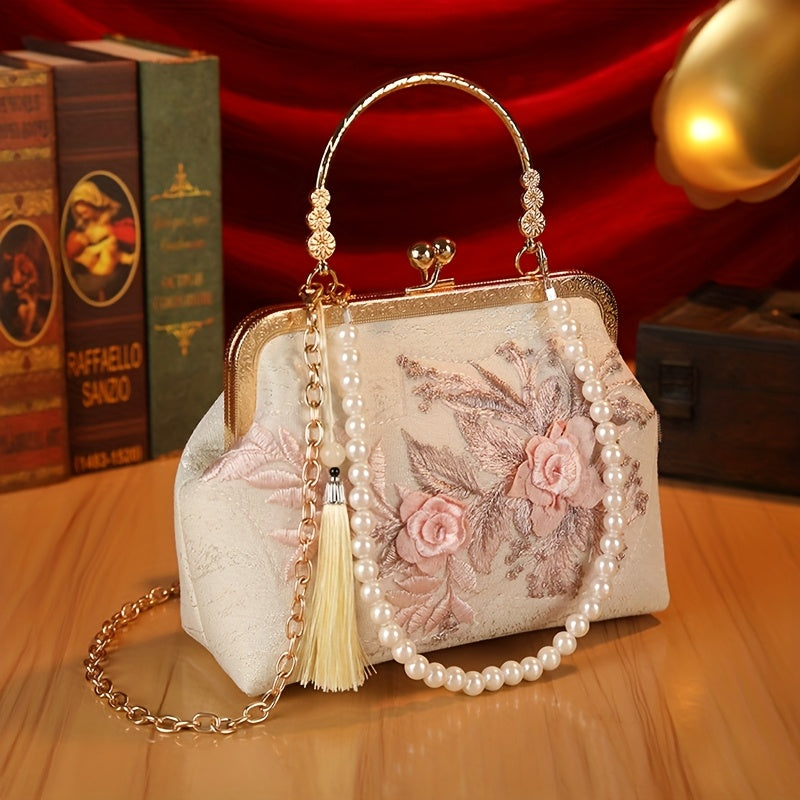 Vintage Elegant Floral Lace Evening Clutch Lemon House