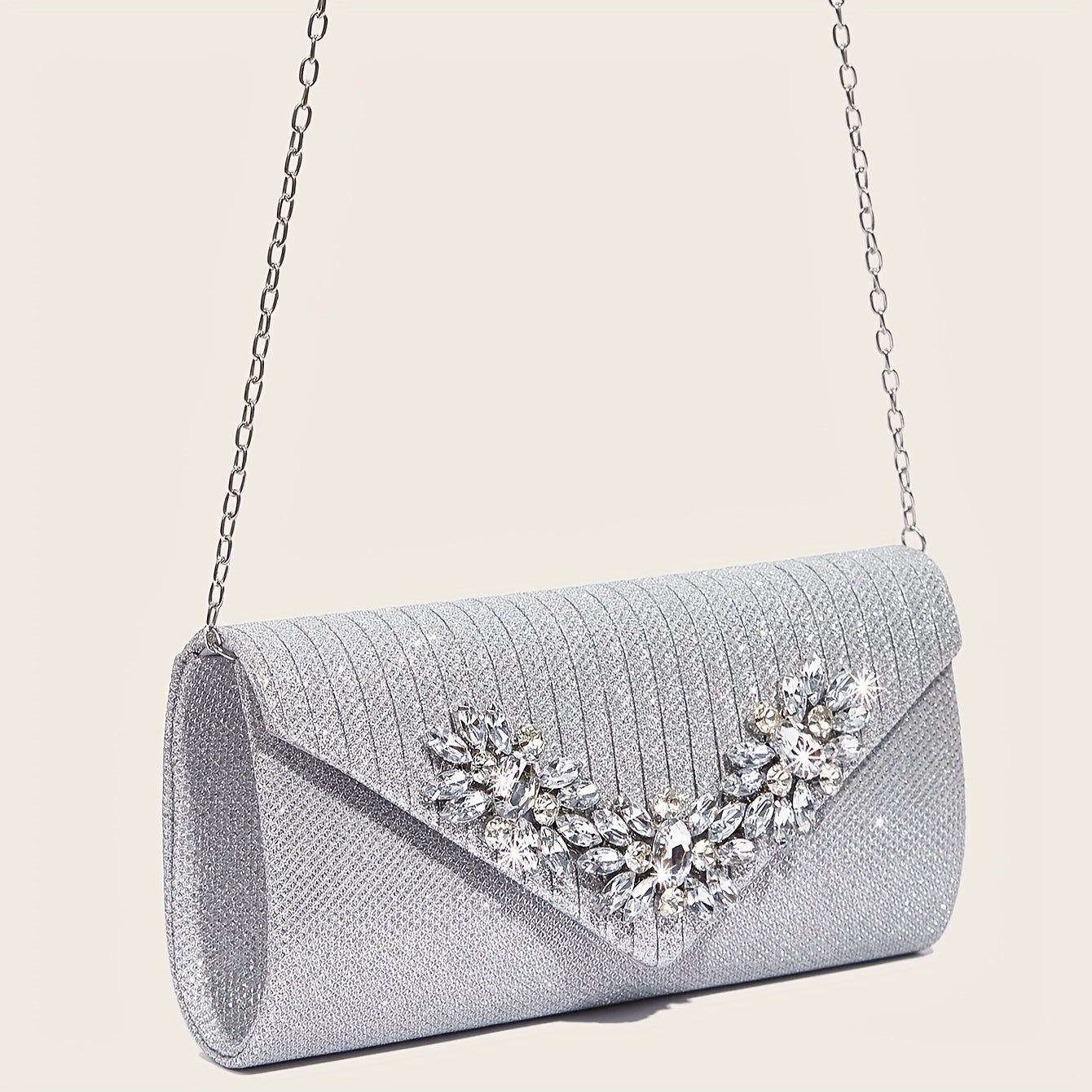 Elegant Glamorous Evening Clutch with Sparkling Rhinestone Accents Lemon House