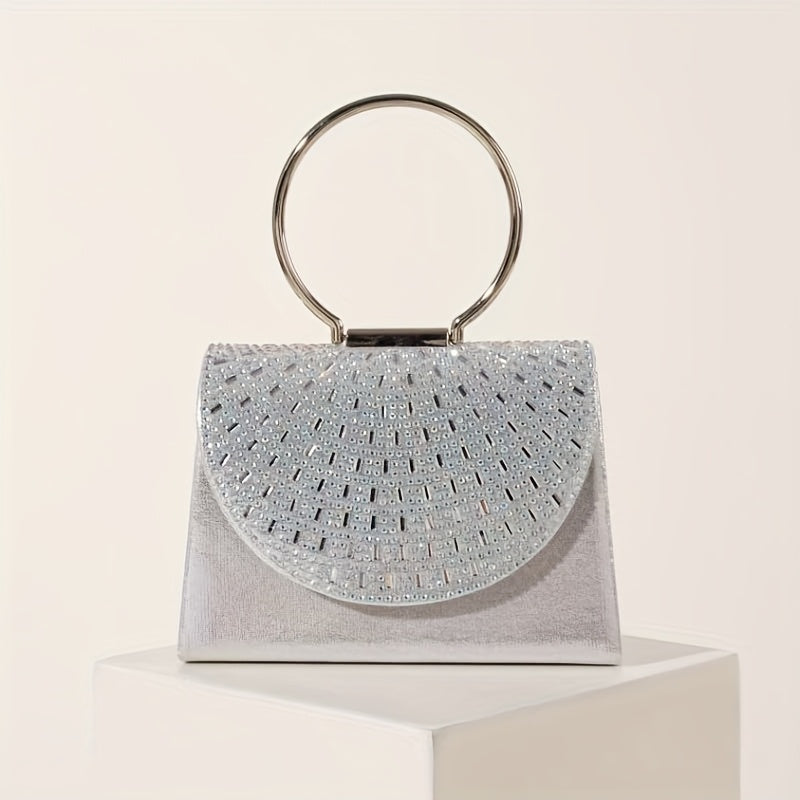 Elegant Rhinestone-Embellished Evening Clutch Lemon House