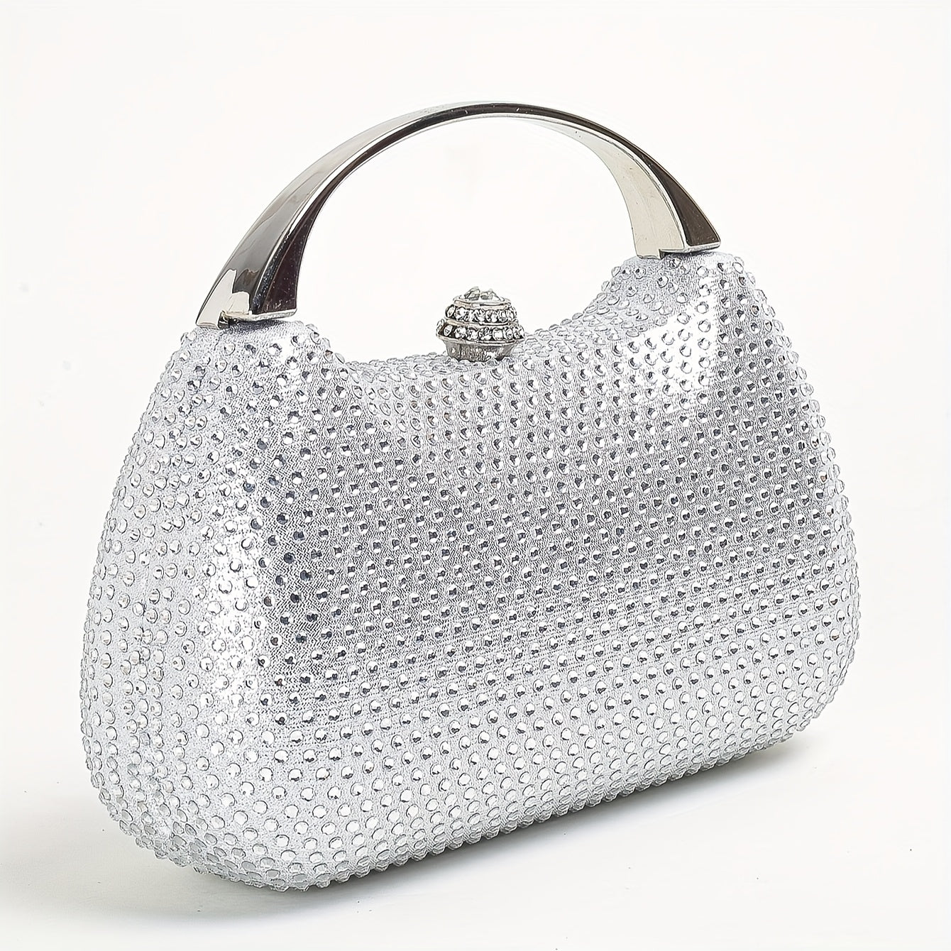 Elegant Black Mini Rhinestone-Embellished Shell Box Evening Bag Lemon House