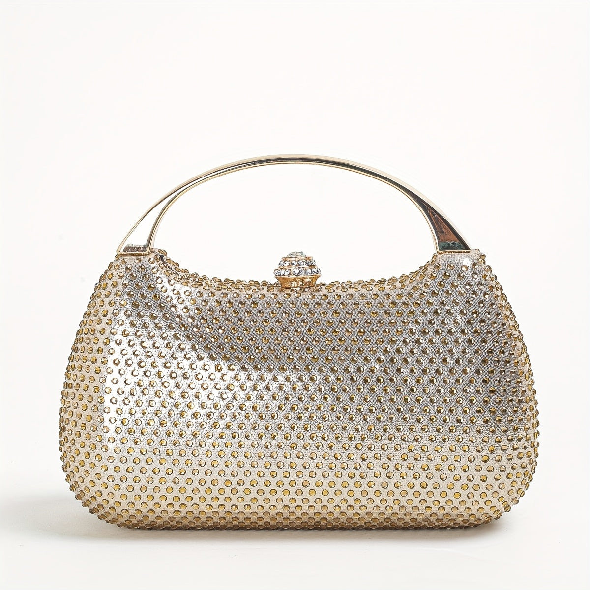 Elegant Black Mini Rhinestone-Embellished Shell Box Evening Bag Lemon House