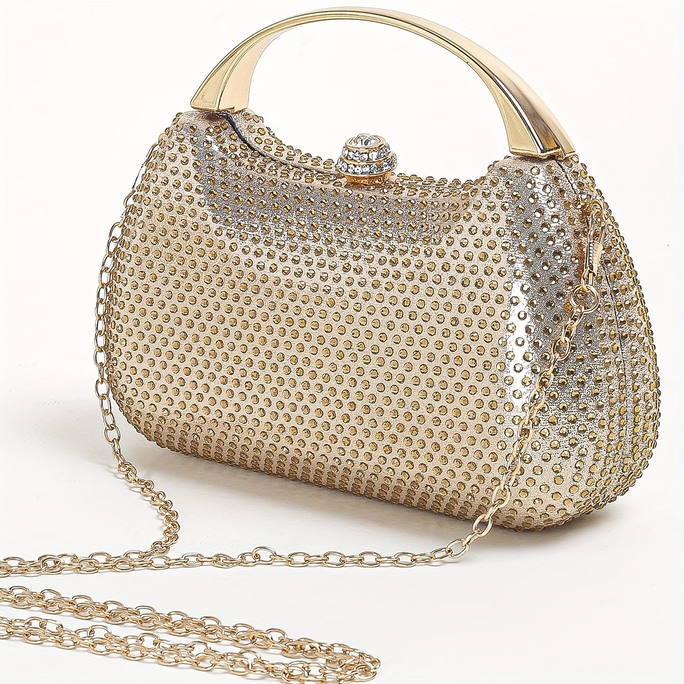 Elegant Black Mini Rhinestone-Embellished Shell Box Evening Bag Lemon House