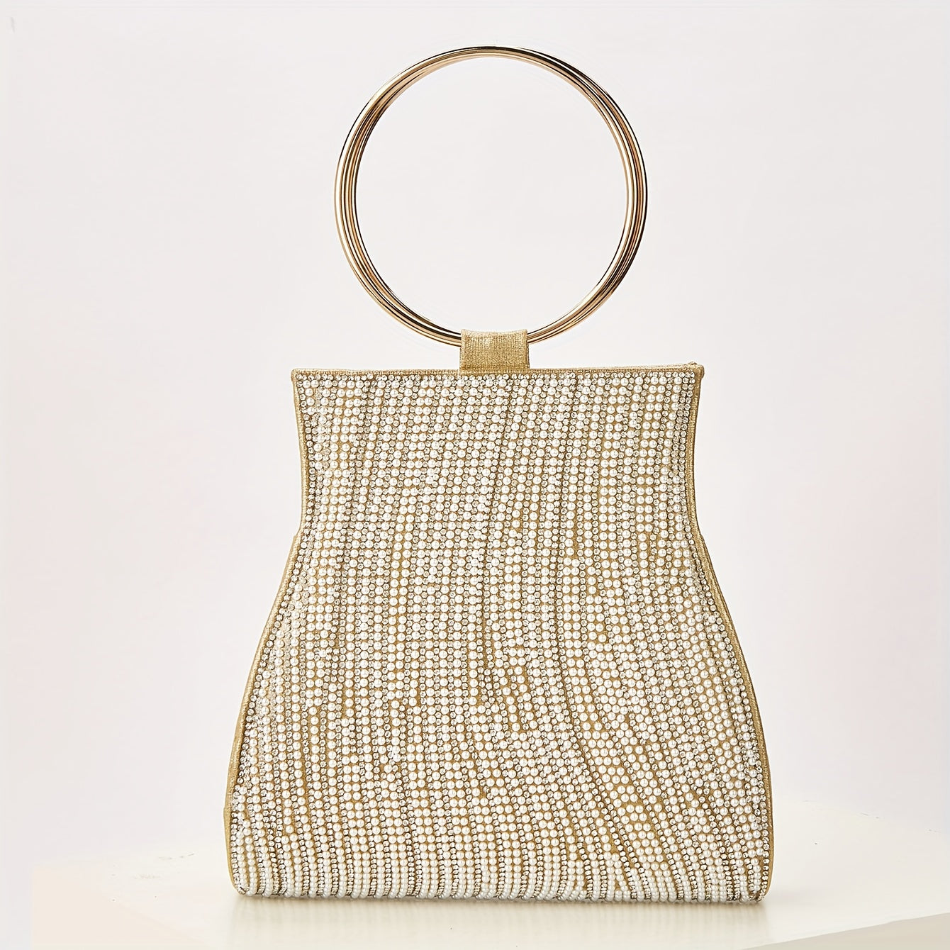 Golden Beaded Clutch Bag Lemon House