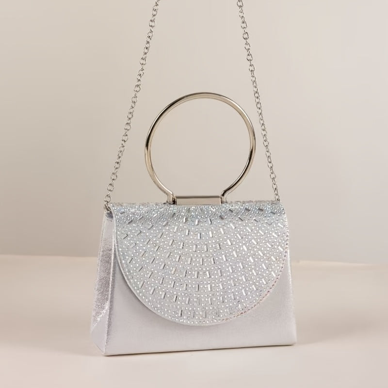 Elegant Rhinestone-Embellished Evening Clutch Lemon House