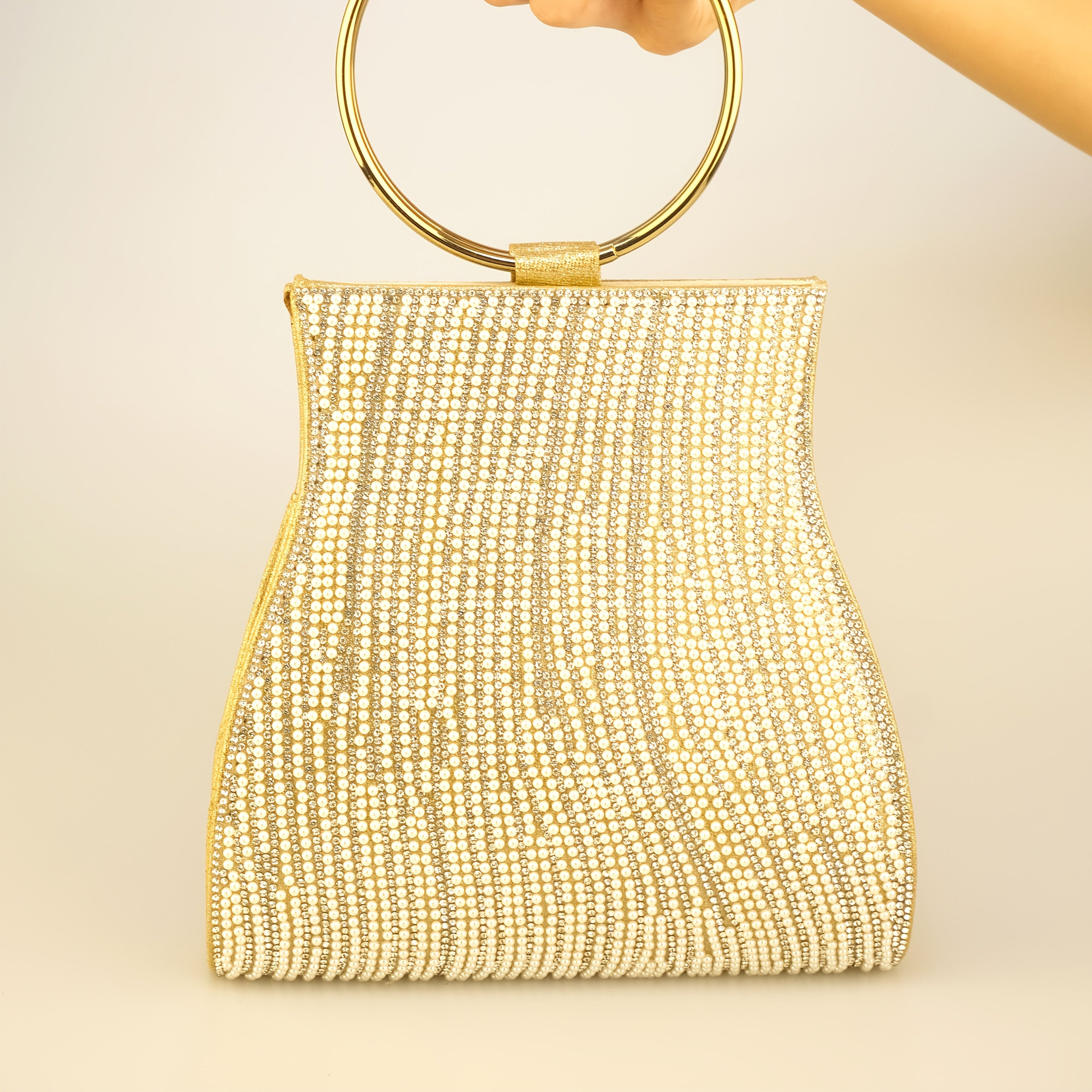 Golden Beaded Clutch Bag Lemon House