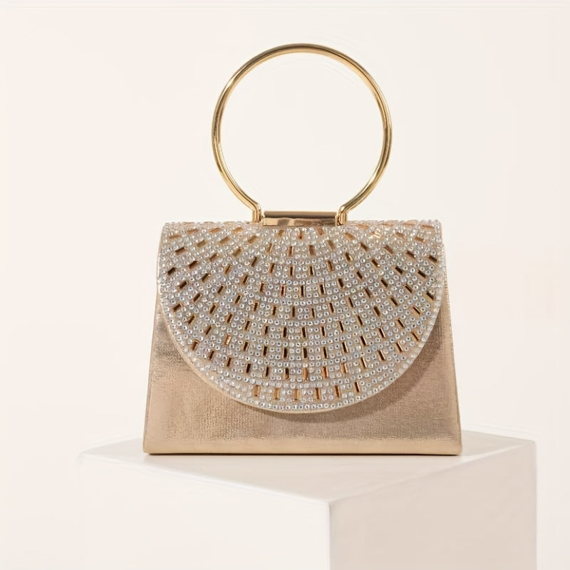 Elegant Rhinestone-Embellished Evening Clutch Lemon House