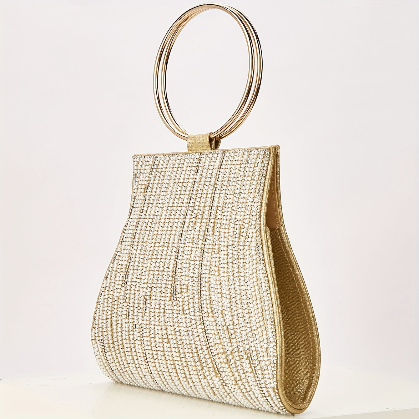 Golden Beaded Clutch Bag Lemon House